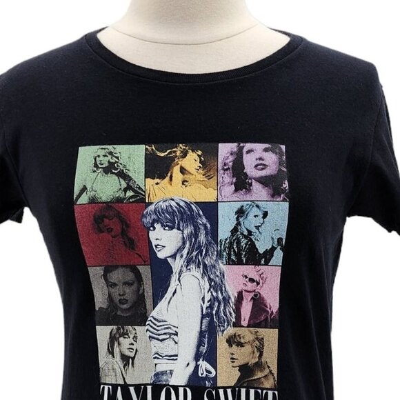 Taylor Swift The Eras Tour Black Graphic T-Shirt Top Womens Small - Picture 3 of 5